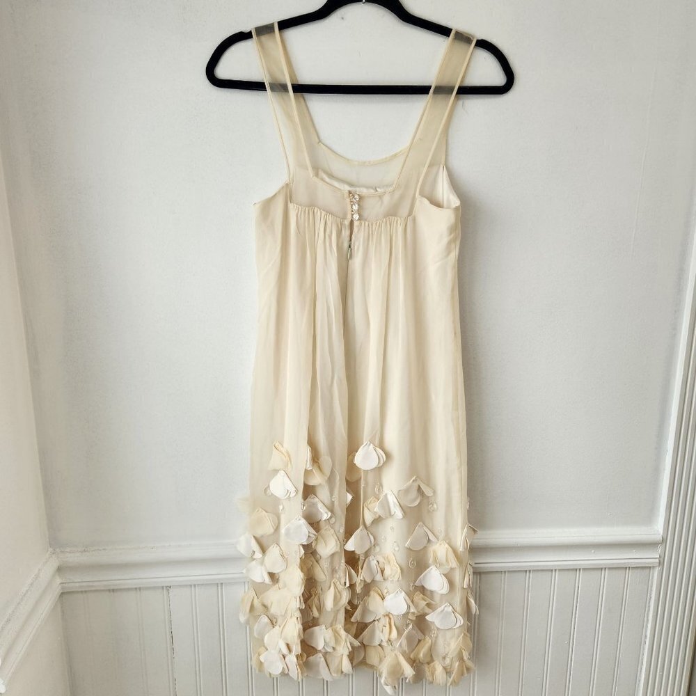Rebecca Taylor 100% Silk Nightgown Shift Dress Petals Beads Women's 2 - Picture 3 of 8